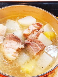 昆布茶で!豚バラブロックと大根の煮物-レシピのメイン写真