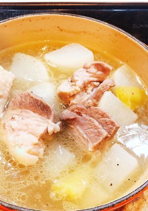 昆布茶で！豚バラブロックと大根の煮物-レシピのメイン写真