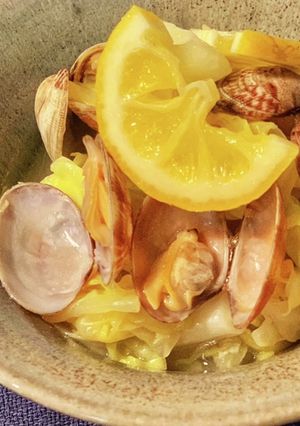 春キャベツとあさりのレモンバター蒸し-レシピのメイン写真