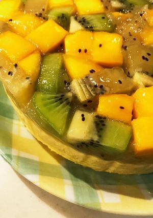 キウイゼリーとマンゴームースのケーキ-レシピのメイン写真