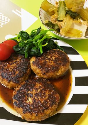 改良版！簡単！豚ひき肉と蓮根のハンバーグ-レシピのメイン写真