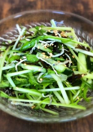 ポリ袋で作る♪水菜ときゅうりのサラダ-レシピのメイン写真