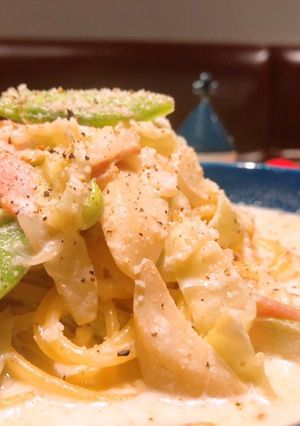 フライパンだけで！ズボラクリームパスタ♪-レシピのメイン写真