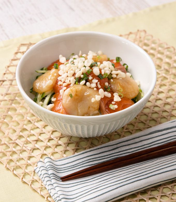 絶品!サーモンとホタテの漬け丼-レシピのメイン写真