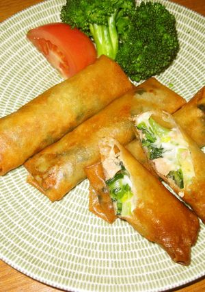 【学校給食】青菜とツナの春巻き-レシピのメイン写真