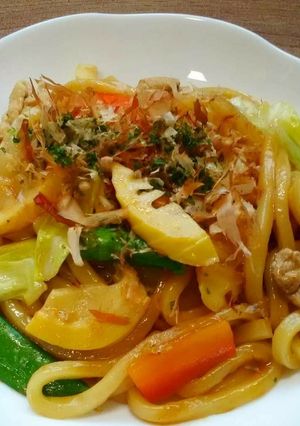 タケノコ入り焼きうどん-レシピのメイン写真