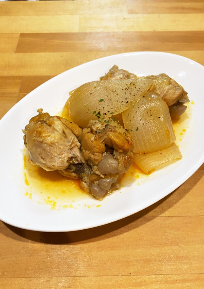 圧力鍋で簡単！手羽元と玉ねぎのとろとろ煮-レシピのメイン写真