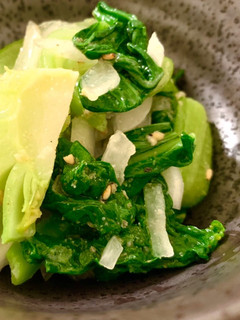 簡単♪新玉ねぎとチンゲン菜の胡麻和え-レシピのメイン写真