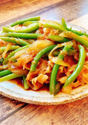 免疫力UP！にんにくの芽と豚肉の炒めもの-レシピのメイン写真