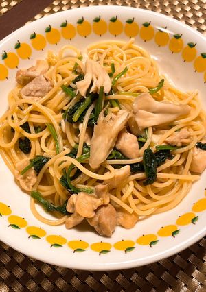 鶏肉とほうれん草の和風パスタ-レシピのメイン写真