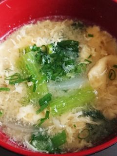 小松菜と玉ねぎの卵とじ味噌汁-レシピのメイン写真