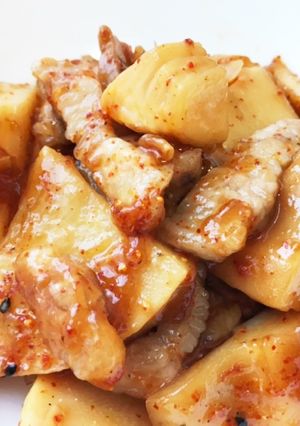 簡単！大量消費！竹の子と豚肉の甘辛炒め♪-レシピのメイン写真