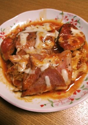 春キャベツの逆ロールのトマト煮-レシピのメイン写真