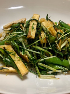 ヨモギとあり合わせ野菜の醤油炒め-レシピのメイン写真