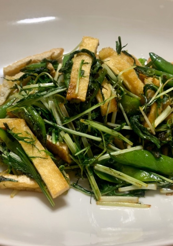 ヨモギとあり合わせ野菜の醤油炒め-レシピのメイン写真