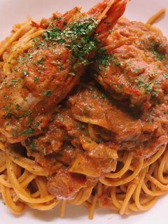 簡単★濃厚海老のトマトクリームパスタ-レシピのメイン写真