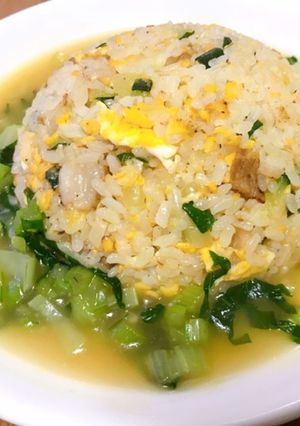 ズッキーニの江戸菜あんかけ炒飯♪-レシピのメイン写真
