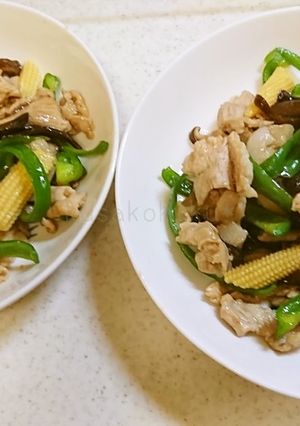 肉野菜炒め（ピーマン・生きくらげ等）-レシピのメイン写真