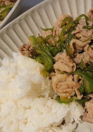 ピーマン豚バラのオイ丼-レシピのメイン写真