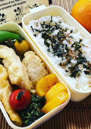 鶏のささみの天ぷら弁当♪-レシピのメイン写真