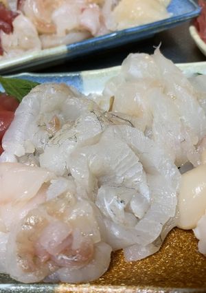 ヒラメのお造り&骨煎餅-レシピのメイン写真