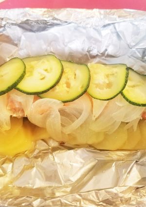 サーモンと野菜のミルフィーユホイル焼き-レシピのメイン写真