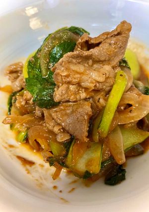 牛肉とチンゲンサイのケチャップ炒め-レシピのメイン写真