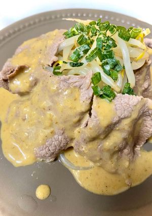 アレンジ胡麻だれがけ！牛しゃぶ-レシピのメイン写真