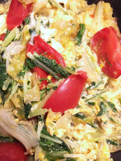 *簡単*レタスと水菜のトマ玉炒め*-レシピのメイン写真