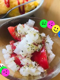 新玉ねぎとトマトの簡単サラダ♡-レシピのメイン写真