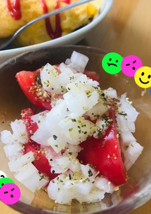新玉ねぎとトマトの簡単サラダ♡-レシピのメイン写真