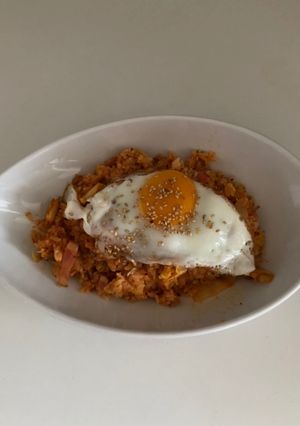 手抜き料理！美味しすぎるキムチチャーハン-レシピのメイン写真