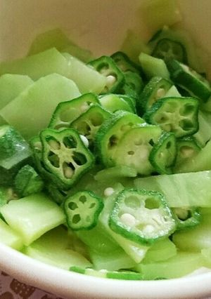 おくらとブロッコリーの茎のナムル-レシピのメイン写真