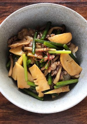 筍とニンニクの芽のオイスター炒め(丼)-レシピのメイン写真