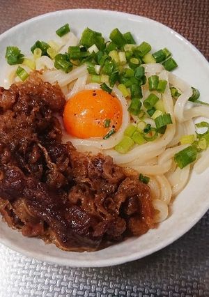 パパッと！釜玉肉うどん-レシピのメイン写真