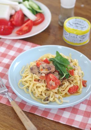さば缶とフレッシュトマトのパスタ-レシピのメイン写真