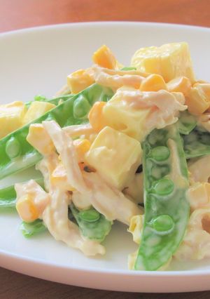 鶏ハムとスナップエンドウのチーズサラダ-レシピのメイン写真