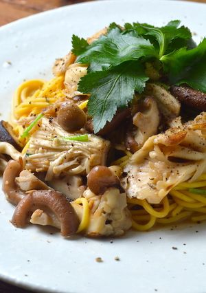 糖質制限！キノコの和風バター醤油パスタ-レシピのメイン写真