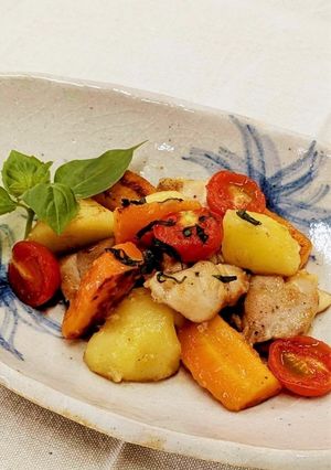 野菜と鶏もも肉の日向夏ソースソテー-レシピのメイン写真