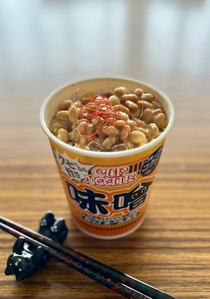 カップヌードル味噌に納豆トッピング❣️-レシピのメイン写真