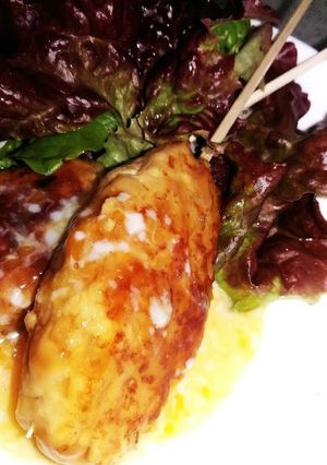 鶏のつくね（卵ソースがけ）-レシピのメイン写真