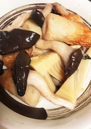アゴだし⑥筍とキノコと100円竹輪の煮物-レシピのメイン写真