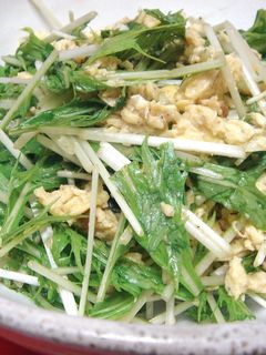 水菜と卵の(ゴマ×ゴマ)サラダ-レシピのメイン写真