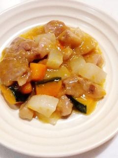 豚肉かぼちゃの白だし餡かけ煮-レシピのメイン写真