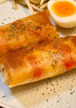 サバ缶とトマトのカレー春巻き-レシピのメイン写真