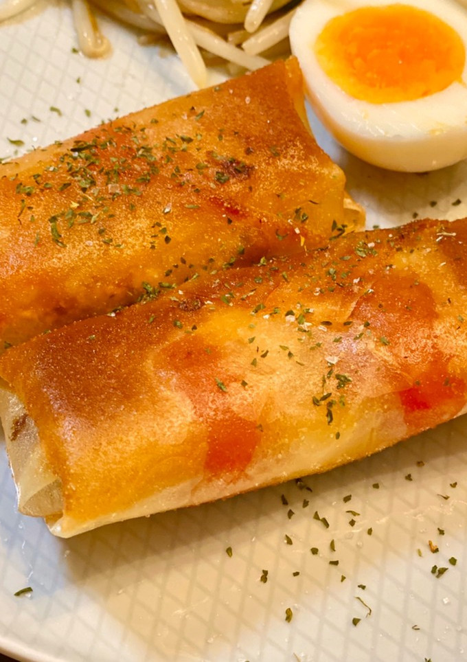 サバ缶とトマトのカレー春巻き-レシピのメイン写真