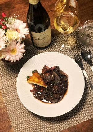 クリスマス喜び！鶏の赤ワイン煮フランス風-レシピのメイン写真