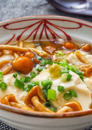 まるで料亭！包丁いらずレンジで豆腐のなめこあん-レシピのメイン写真