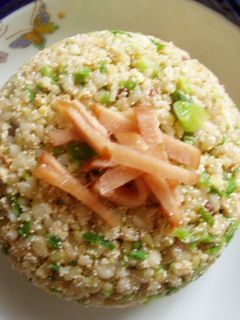 ヘルシー!明太子とねぎの炒飯風混ぜご飯!-レシピのメイン写真