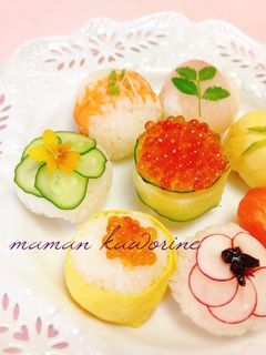 お雛祭り*色々なお祝いに♪華やか手毬寿司-レシピのメイン写真